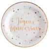 soldes pas cher Lot De 10 Assiettes Rose Gold Joyeux Anniversaire 22,5 Cm 7