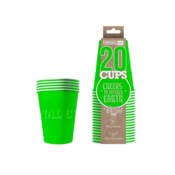 Nouveau Lot De 20 Gobelets Cups Verts 53 Cl Carton 3