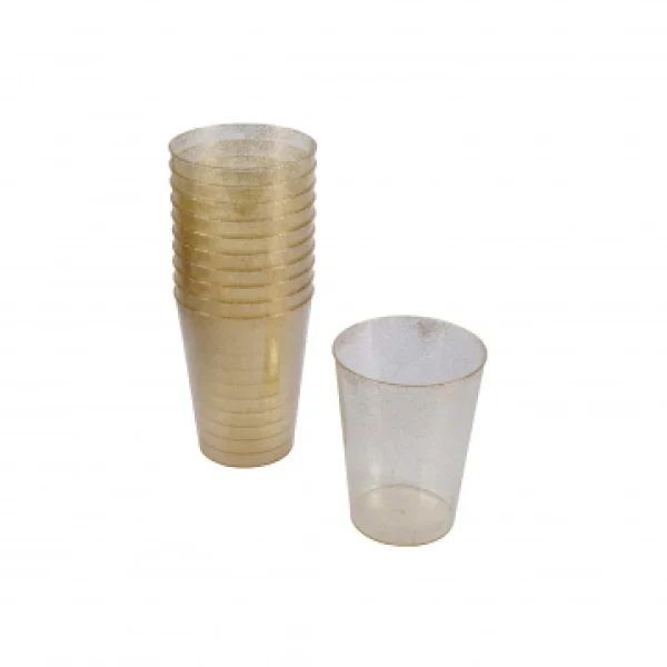 remise en ligne Lot De 20 Verres Pailleté Or 20 Cl 1