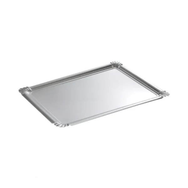 site soldes Lot De 5 Plateaux Rectangulaires Jetables Argent 1