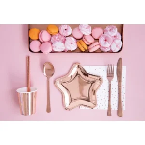 vente pas cher en ligne Lot De 6 Assiettes En Carton Rose Gold Forme Etoile 18 Cm 6