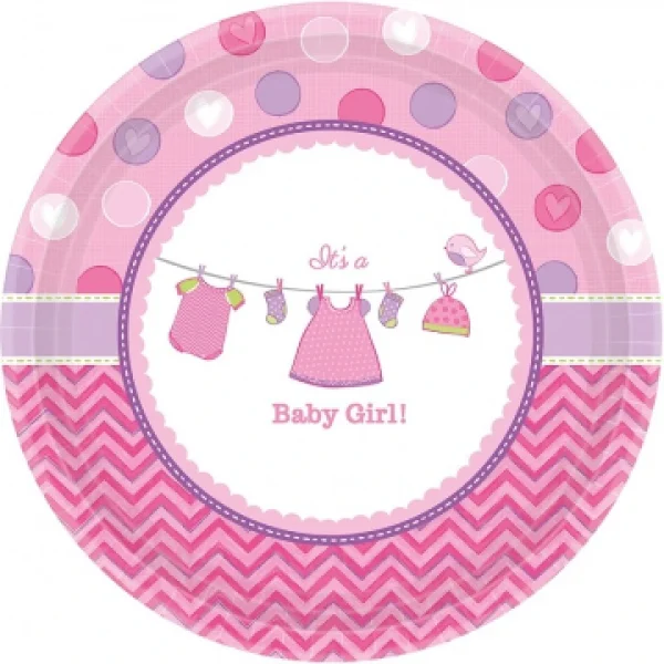 Lot De 6 Assiettes Baby Shower Fille soldes pas cher 1