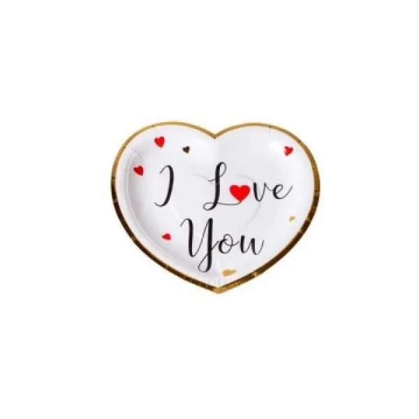 prix pas cher Lot De 8 Assiettes Cœurs I Love You 19,5 Cm 1