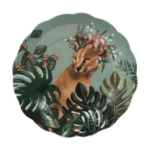 Couleurs variées Maisons Du Monde Assiette à Dessert En Faïence Multicolore Motif Tropical Et Lynx – Lot De 6 7