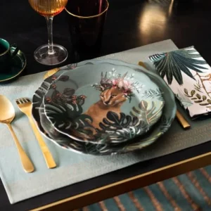 Couleurs variées Maisons Du Monde Assiette à Dessert En Faïence Multicolore Motif Tropical Et Lynx – Lot De 6 9