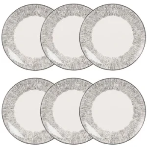 Maisons Du Monde Assiette à Dessert En Grès Blanc Motifs à Rayures – Lot De 6 marque pas cher 10