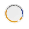 Maisons Du Monde Assiette à Dessert En Grès Blanc Motifs Bleus, Orange Et Noirs – Lot De 6 soldes de Noël 16