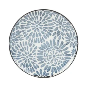 Maisons Du Monde Assiette à Dessert En Grès Blanc Motifs Graphiques Bleus – Lot De 4 à prix d'occasion 10