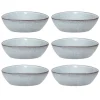 achetez pas cher Maisons Du Monde Assiette Creuse En Grès Bleu Gris – Lot De 6 8