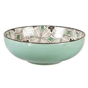 Maisons Du Monde Assiette Creuse En Grès Motifs Graphiques Bleu Gris, Verts Et Blancs – Lot De 2 online boutique 8