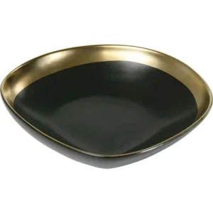 Kare Design Assiette Creuse En Grès Vert Foncé Et Doré D19 – Lot De 4 belle 11