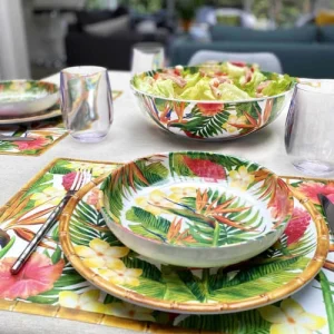 Les Jardins De La Comtesse Assiette Creuse En Mélamine Décoré Par Des Fleurs Exotiques Acheter 7