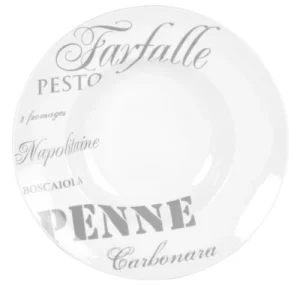 Maisons Du Monde Assiette Creuse En Porcelaine Blanche Imprimé Gris – Lot De 6 excellents soldes 10