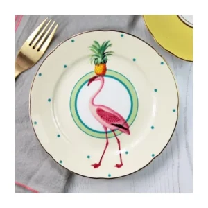 Boutique Yvonne Ellen Assiette En Porcelaine Flamant Rose D16cm 12