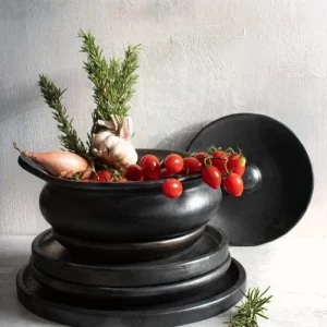 Boutique officielle Bazar Bizar Assiette Moyenne En Terracotta Noire 14