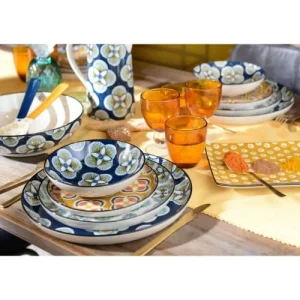 excellents soldes Korb Assiette Plate à Motifs Bleu Foncé 8