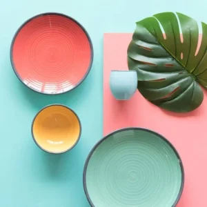 Maisons Du Monde Assiette Plate En Faïence Verte – Lot De 2 Neuve avec étiquette 9