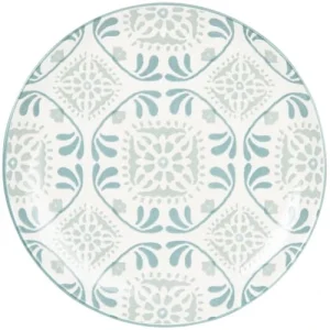 authentiques Maisons Du Monde Assiette Plate En Grès Blanc à Motifs Bleus Et Gris – Lot De 6 8