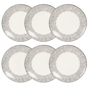 ultratendance Maisons Du Monde Assiette Plate En Grès Blanc Motifs à Rayures – Lot De 6 15