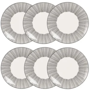 ultratendance Maisons Du Monde Assiette Plate En Grès Blanc Motifs à Rayures – Lot De 6 13