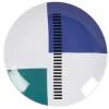 Maisons Du Monde Assiette Plate En Grès Blanc Motifs Graphiques Bleus Et Verts – Lot De 6 en vente 14