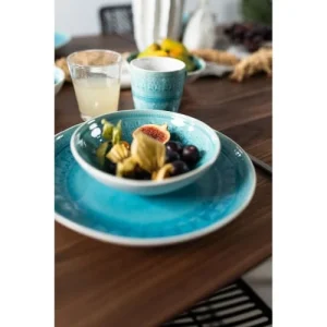 magasin Kare Design Assiette Plate En Grès Bleu D27 – Lot De 4 9