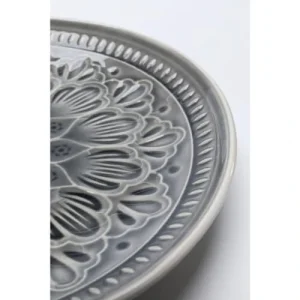 vente à bas prix Kare Design Assiette Plate En Grès Gris D21 – Lot De 4 9