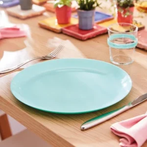 Luminarc Assiette Plate En Opale Turquoise D27cm boutiqued pas cher 9