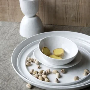 achat pas cher Pomax Assiette Plate En Porcelaine Blanc 7