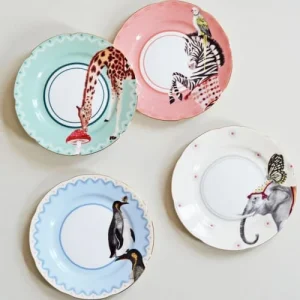 Neuve avec étiquette Yvonne Ellen Assiettes En Porcelaine Animaux D16cm – Lot De 4 10