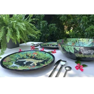 pas cher Les Jardins De La Comtesse Grande Assiette Plate En Mélamine Avec Des Motifs Jungle 28 Cm 12