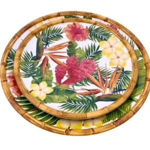 nouveau produit Les Jardins De La Comtesse Grande Assiette Plate En Mélamine Imprimé De Fleurs Exotiques Ø 28 Cm 10