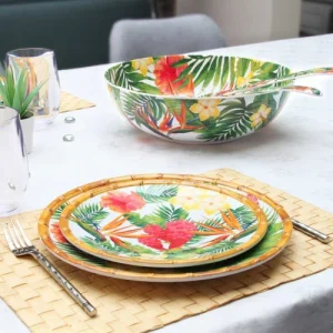 nouveau produit Les Jardins De La Comtesse Grande Assiette Plate En Mélamine Imprimé De Fleurs Exotiques Ø 28 Cm 12