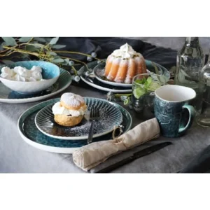 Kare Design Lot 4 Mugs, 4 Assiettes Creuses, 4 Assiettes Plates En Grès Bleu boutique en ligne 13