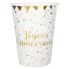 Lot De 10 Gobelets Joyeux Anniversaire Or a Prix Discount 7