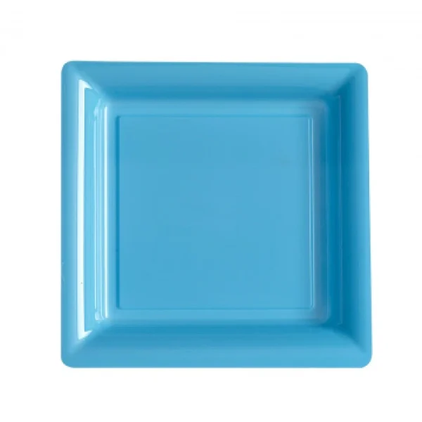 magasin solde Lot De 12 Assiettes Carrées Jetables Bleu Ciel GM 1