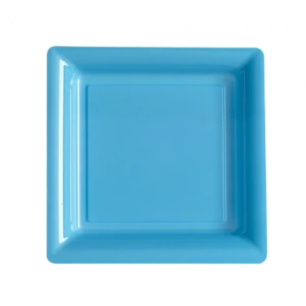 prix le plus bas Lot De 12 Assiettes Carrées Jetables Bleu Ciel PM 1