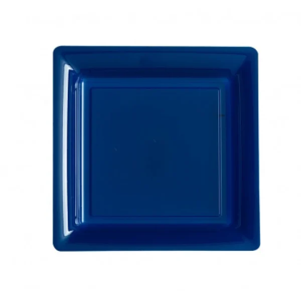 Livraison gratuite Lot De 12 Assiettes Carrées Jetables Bleu Marine PM 1