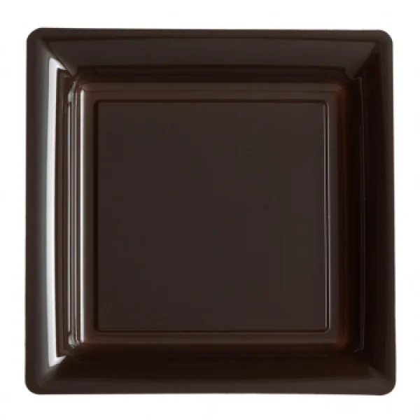 Lot De 12 Assiettes Carrées Jetables Chocolat GM soldes luxe 1