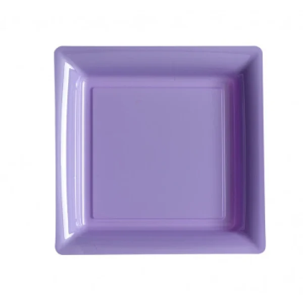 Lot De 12 Assiettes Carrées Jetables Lilas PM soldes de Noël 1