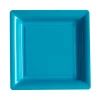 Lot De 12 Assiettes Carrées Jetables Turquoise MM bas prix 10