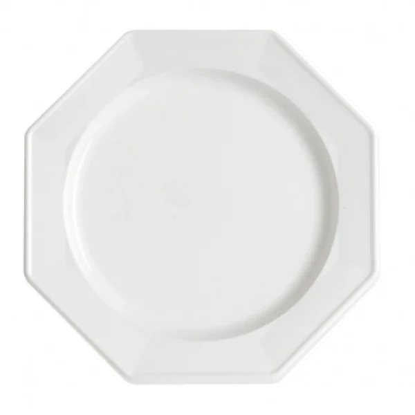 soldes de Noël Lot De 12 Assiettes Octogonales Jetables Blanches GM 1