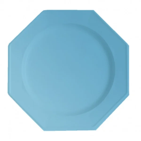 Lot De 12 Assiettes Octogonales Jetables Bleu Ciel GM dernière tendance 1