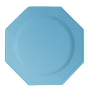 Lot De 12 Assiettes Octogonales Jetables Bleu Ciel GM dernière tendance 6