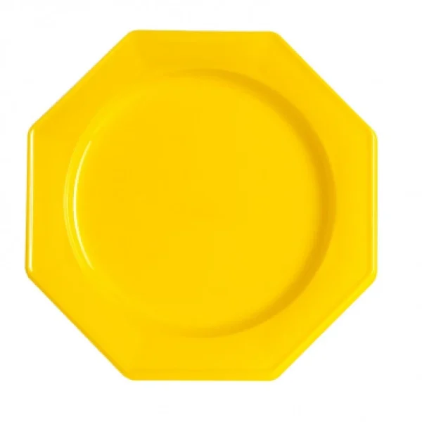 Lot De 12 Assiettes Octogonales Jetables Jaune GM magasin en ligne 1