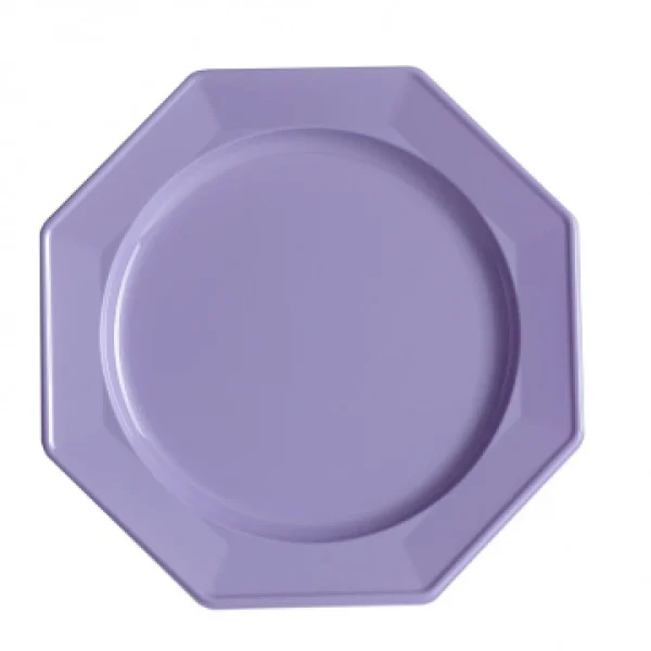 Lot De 12 Assiettes Octogonales Jetables Lilas GM grand choix 1