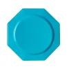 Retour Facile et Gratuit Lot De 12 Assiettes Octogonales Jetables Turquoise MM 5