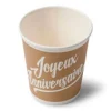 belle Lot De 20 Gobelets Jetables Joyeux Anniversaire Kraft Et En Carton 200ml 7