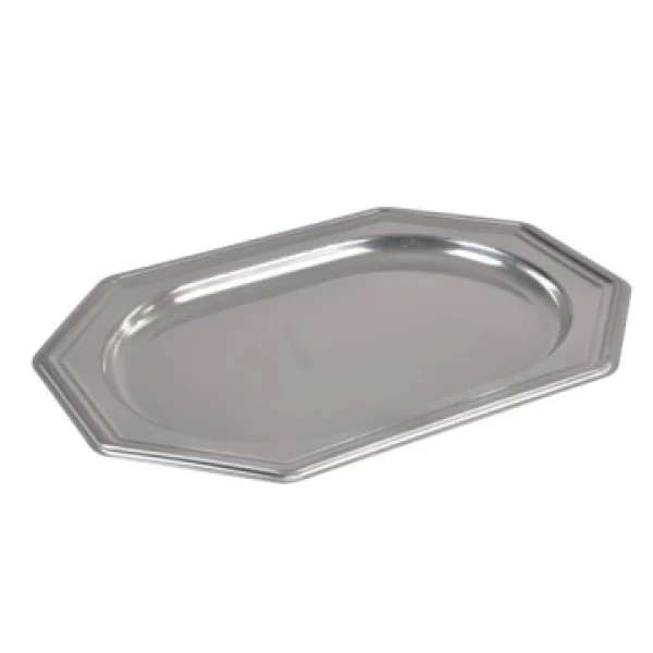 Lot De 3 Plateaux Jetables Octogonaux Argent 34,5 X 24 X 2,5 Cm luxe soldes 1