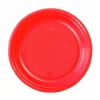 fashion pas cher Lot De 30 Assiettes Ronde En Carton Rouge 5